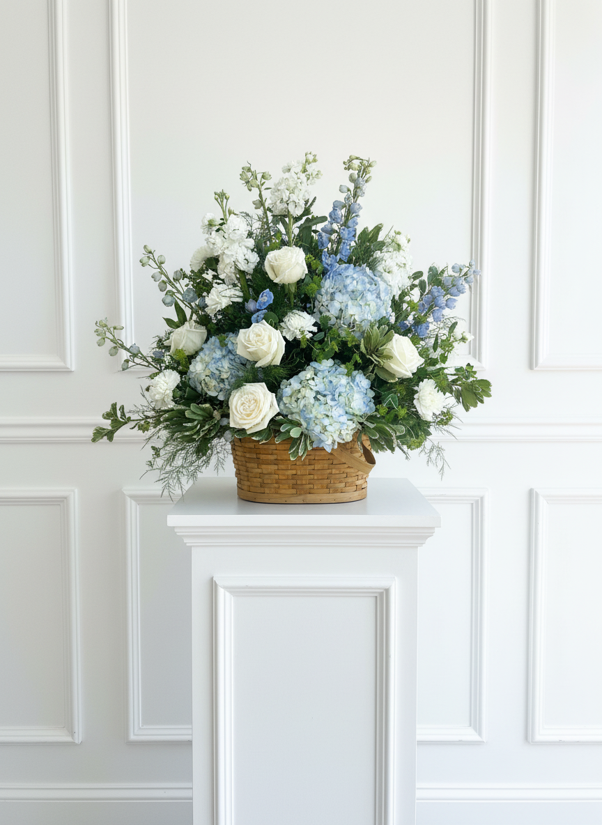 Blue & White Sympathy Basket
