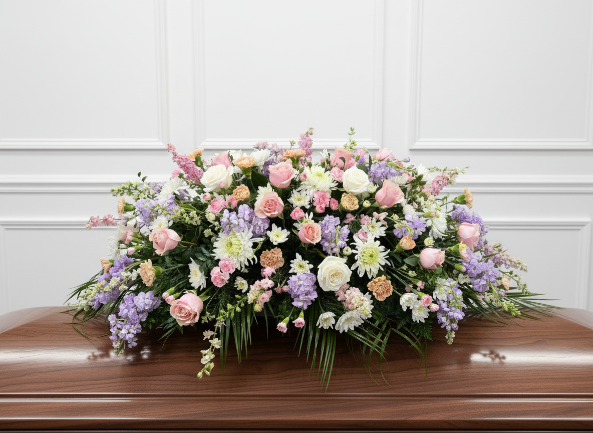 Pink & Lavender Casket Spray