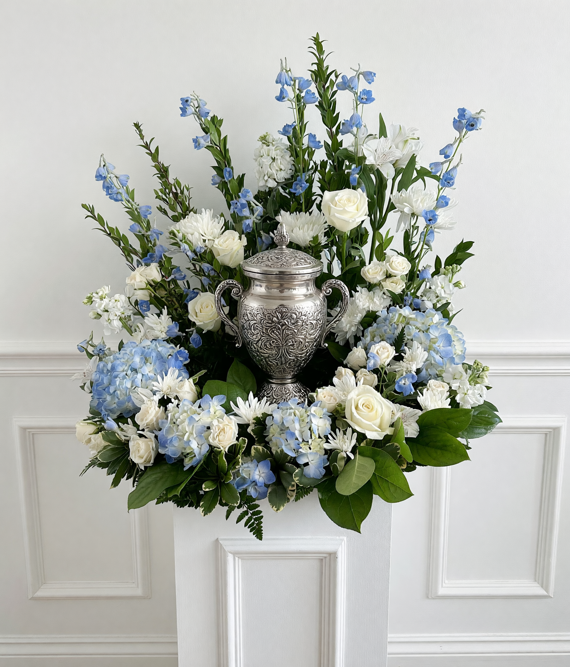 Blue & White Urn Ring
