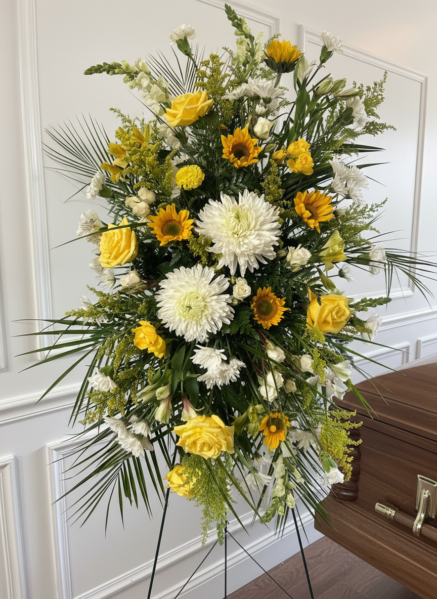 Yellow & White Standing Spray