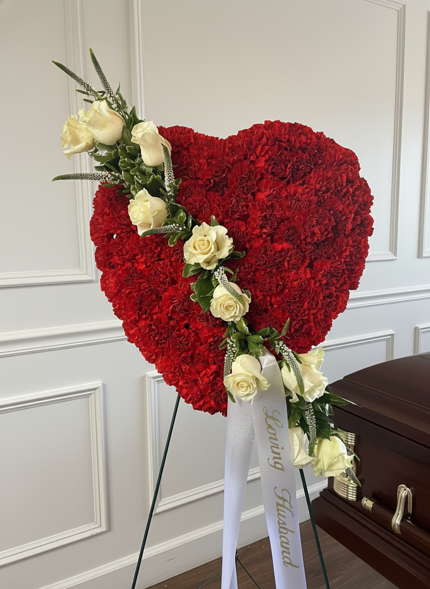 Red Carnation Heart Tribute