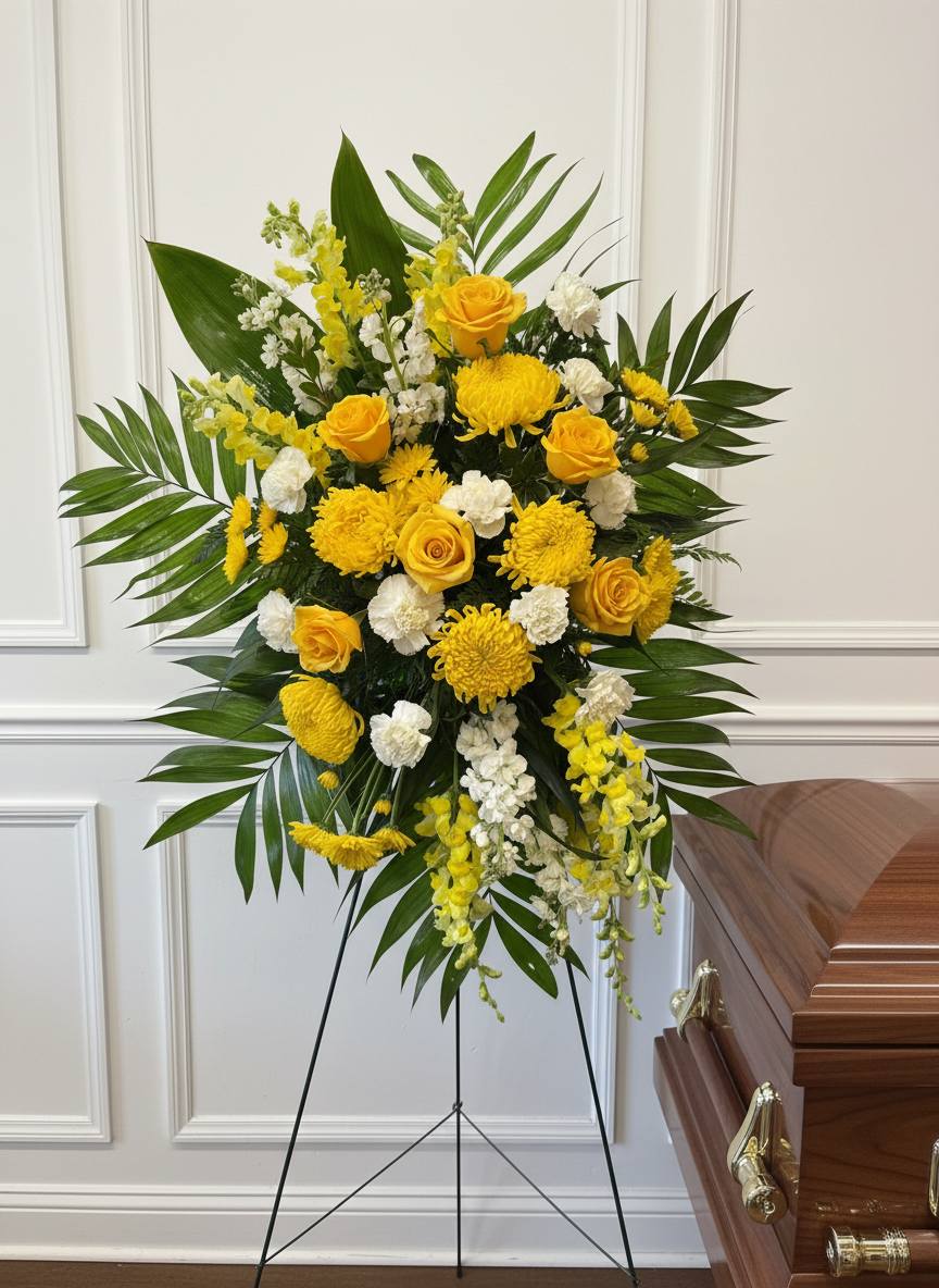 Yellow & White Standing Spray